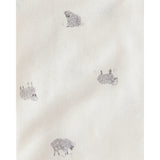 Lot de 4 Langes d'Emmaillotage Moutons & Rayures Bébé Carter's - Gris & Blanc