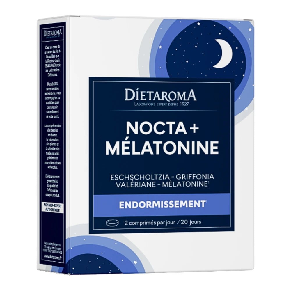 Boîte Dietaroma Nocta+ Mélatonine Maxi 40 comprimés