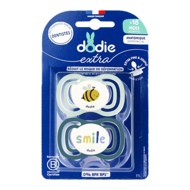 Dodie Pacifier 18m+ Extra-Thin Duo Green F6
