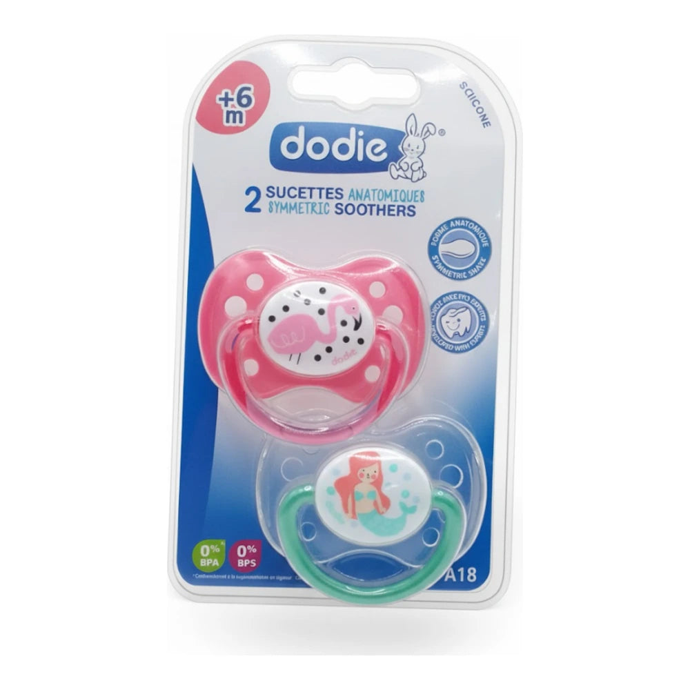 Dodie lot de 2 sucettes anatomiques +6 mois A18