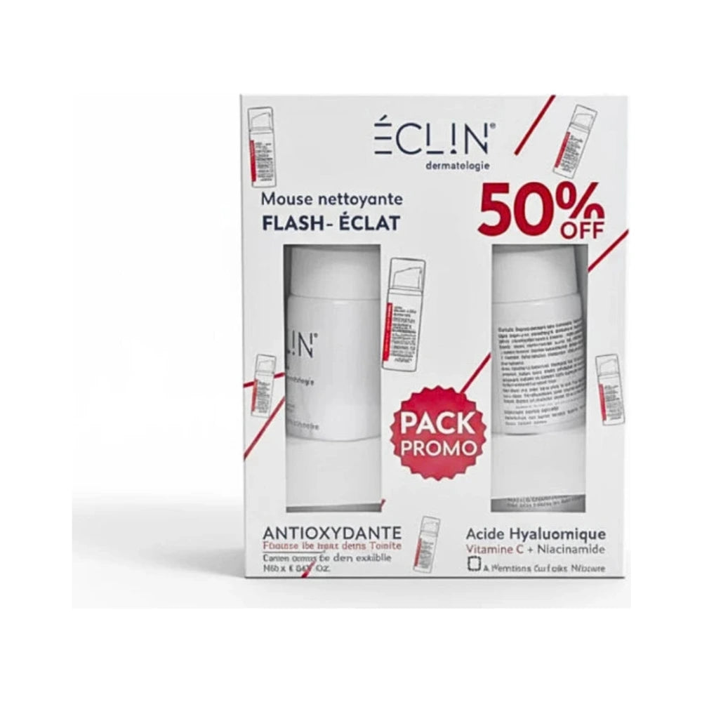 Eclin Mousse Nettoyante Éclat, pack promo
