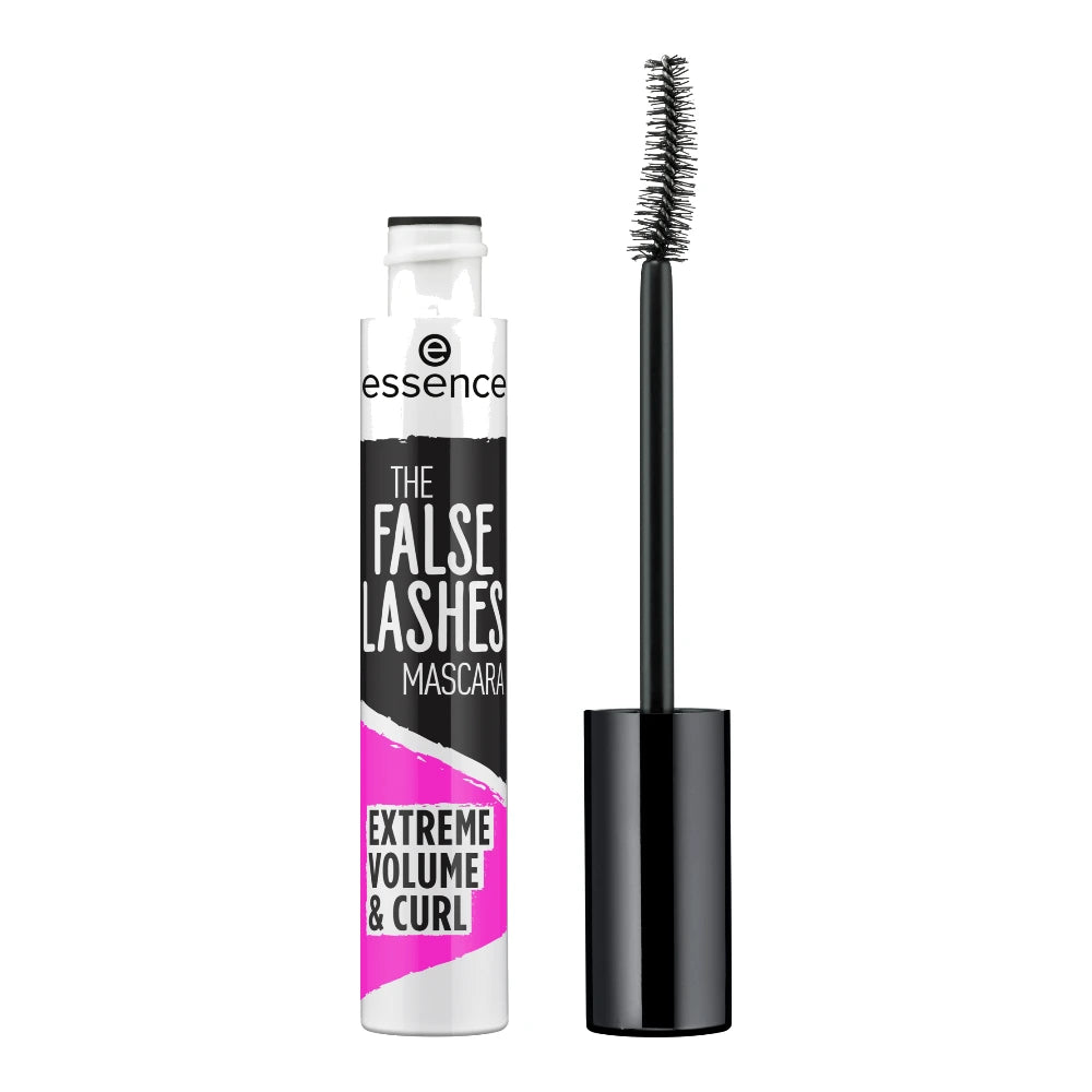 Essence The False Lashes Mascara Extreme Volume & Curl – tube ouvert avec brosse