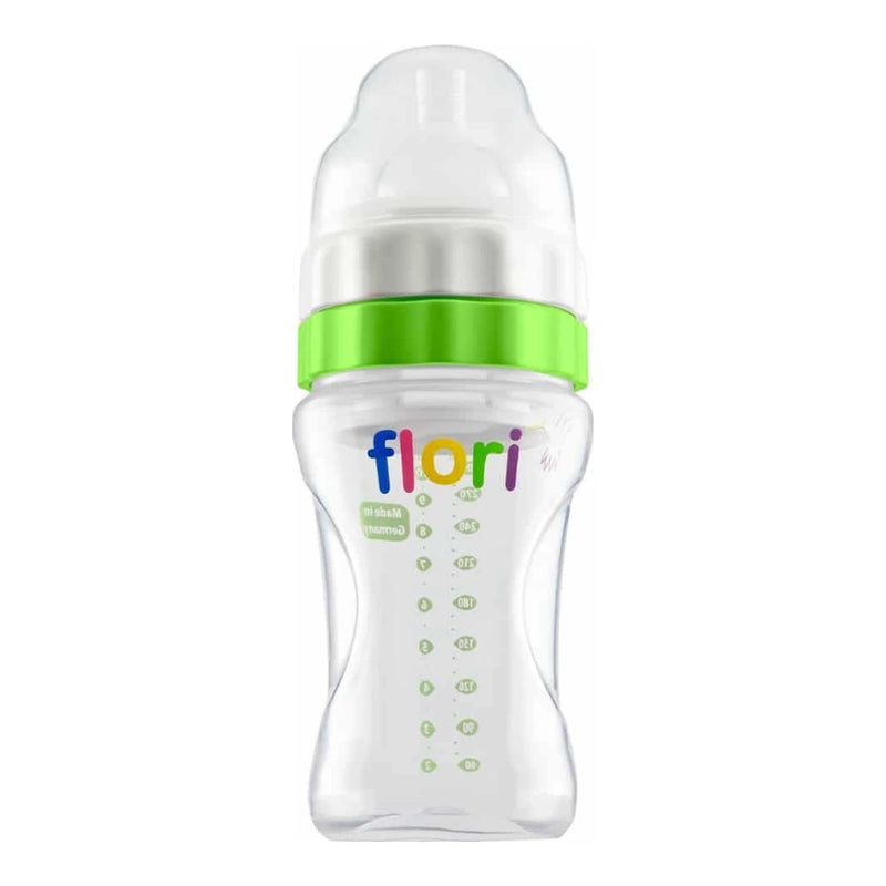 Flori Mix Feeding Bottle with Powder Reservoir 300ml Green