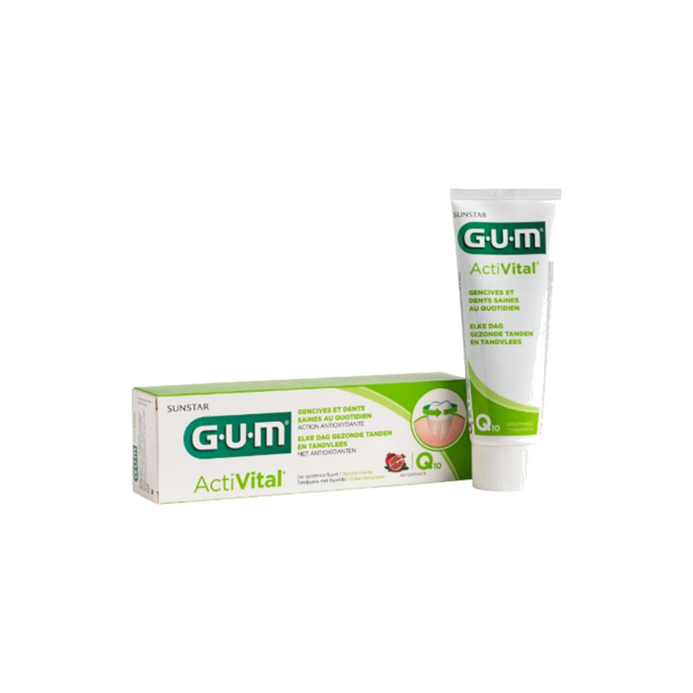 GUM ActiVital Q10 dentifrice 75 ml – tube et étui