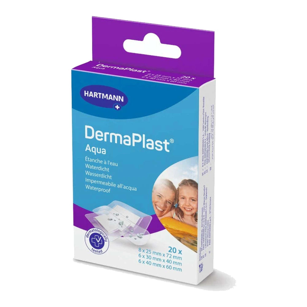 Hartmann DermaPlast Aqua pansements transparents imperméables – boîte de 20