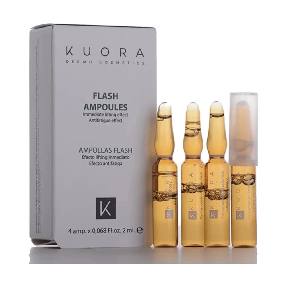 Kuora Flash Ampoules Lifting Immédiat 4 x 2ml – ampoules et étui, vue de côté