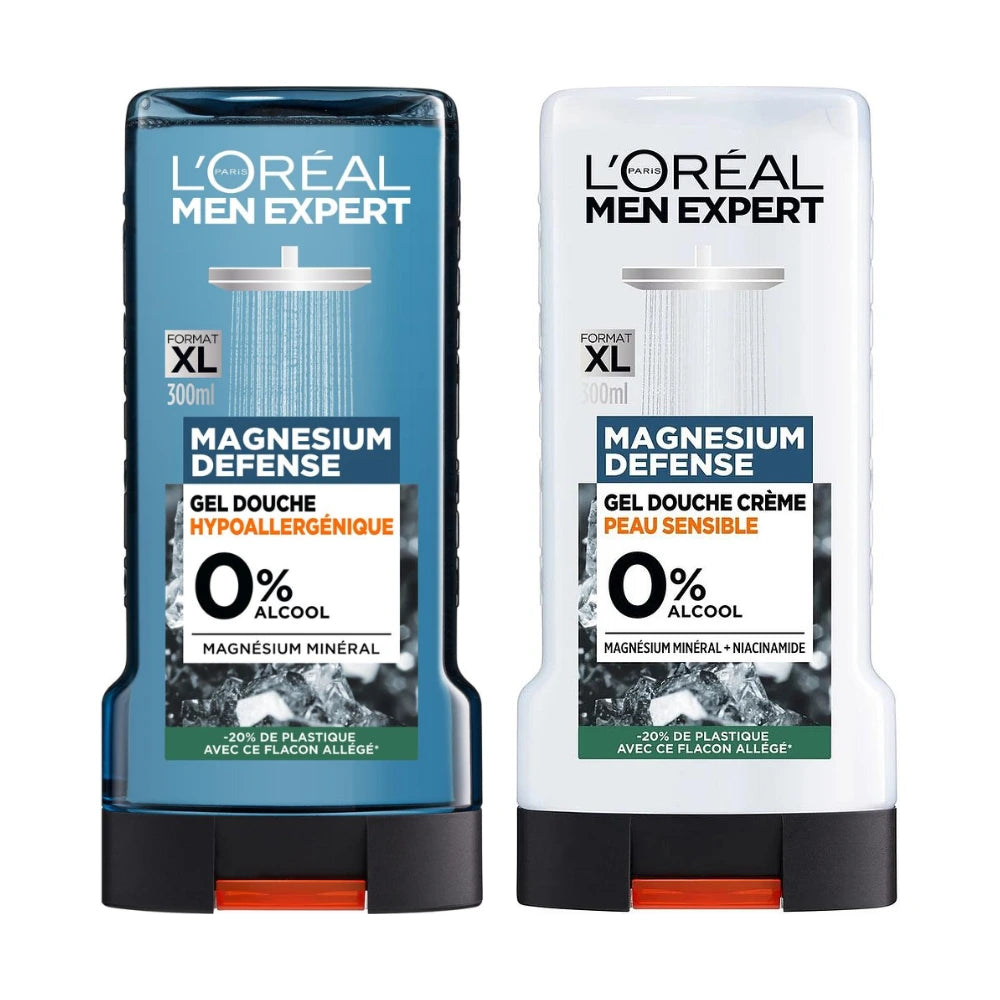 Lot de 2 gels douche L'Oréal Men Expert Magnesium Defense 300 ml