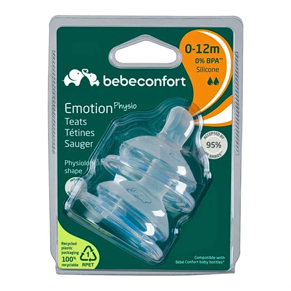 Lot de 2 tétines Bébé Confort Emotion Physio silicone 0-12 mois