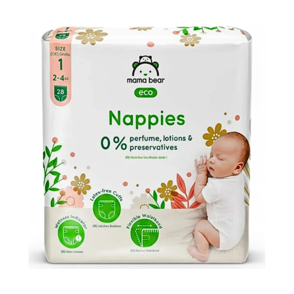 Couches Mama Bear taille 1 (2-4 kg) – paquet de 28