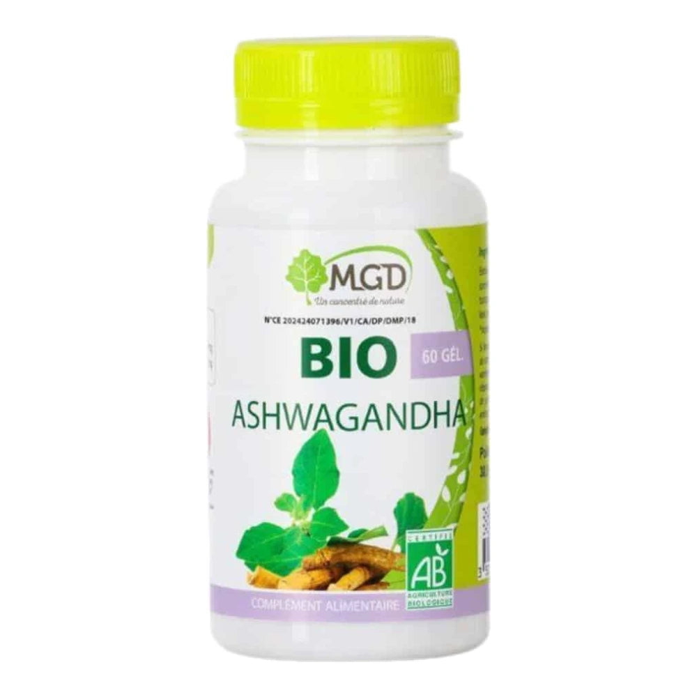 Boîte MGD Nature Ashwagandha 60 gélules, complément alimentaire