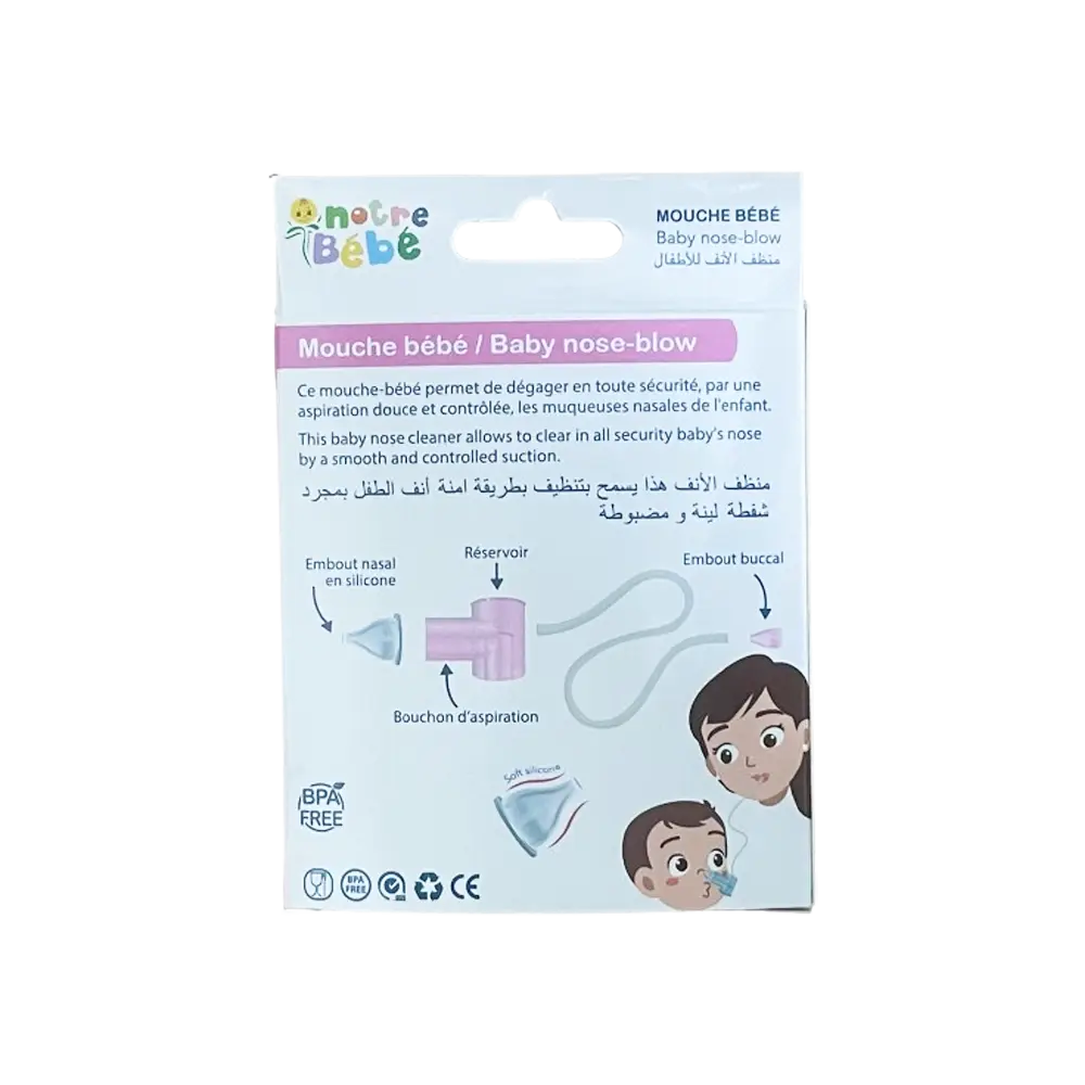 Notre Bébé Mouche Bébé avec Embout en Silicone - Rose