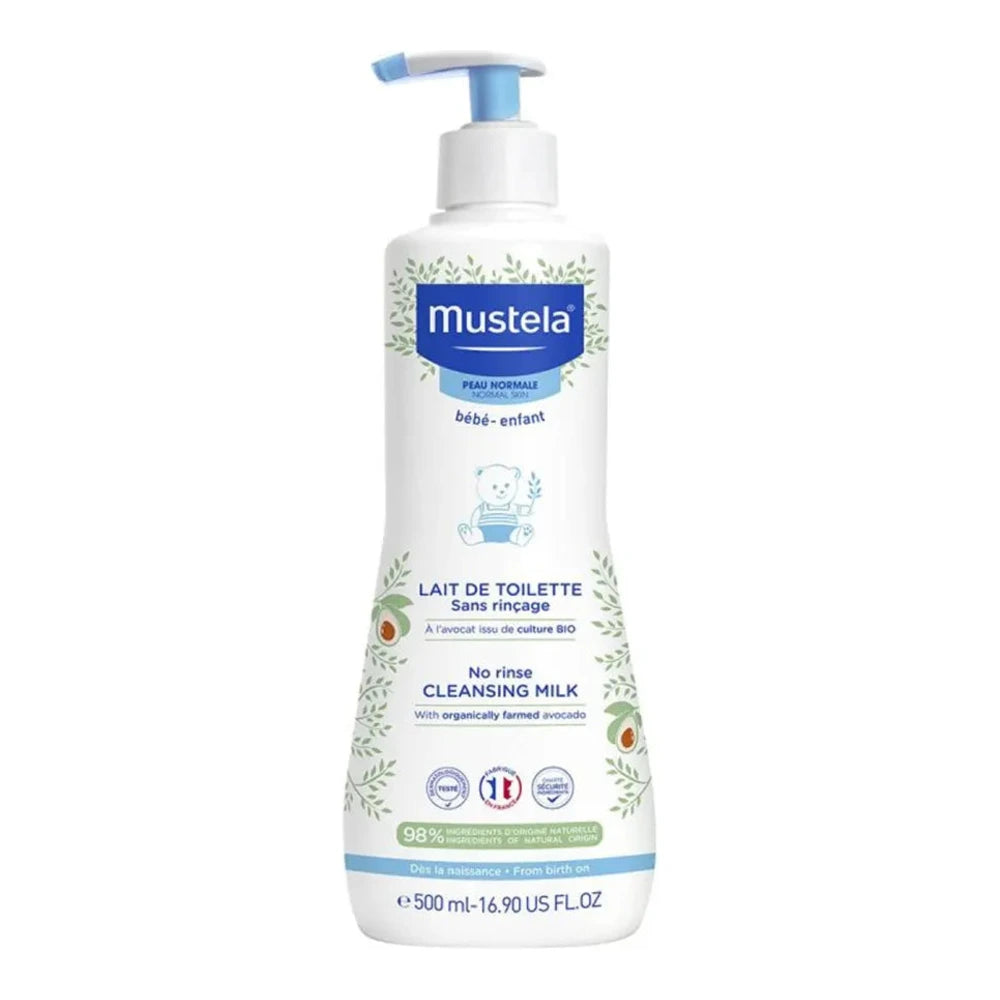 Mustela Bébé Lait de Toilette Sans Rinçage 500 ml - flacon