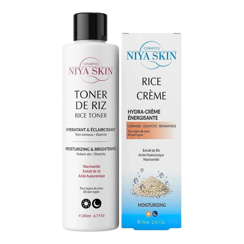 Niya Skin Pack Toner de Riz 200 ml + Rice Crème Énergisante 75 ml