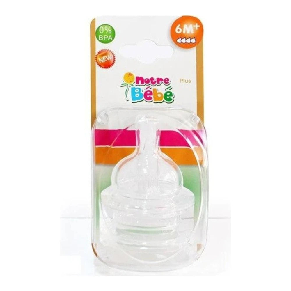 Notre Bébé lot de 2 tétines débit variable 6 mois+ – emballage