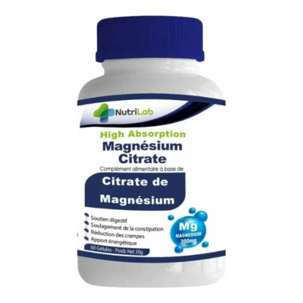 Nutrilab Magnésium Citrate 300 mg – 60 gélules