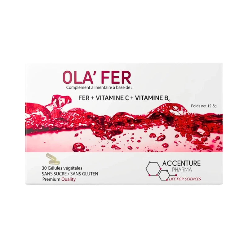 Ola' Fer Fer + Vitamine C + Vitamine B9 30 Gélules