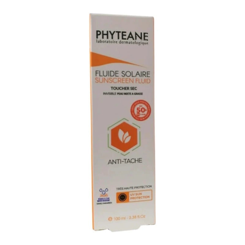 Phyteane Fluide Solaire Toucher Sec invisible Peaux mixtes a grasses spf50+ 50ml