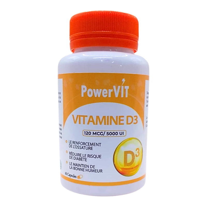 PowerVit Vitamine D3 5000 UI 60 Capsules