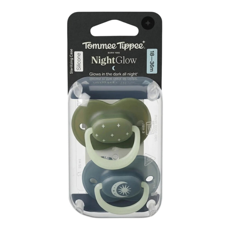 Tommee Tippee Night Glow Pacifiers 18-36 Months Boy Pack of 2