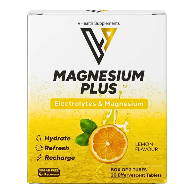 Vhealth Magnesium Plus Lemon 2 Tubes 20 Effervescent Tablets