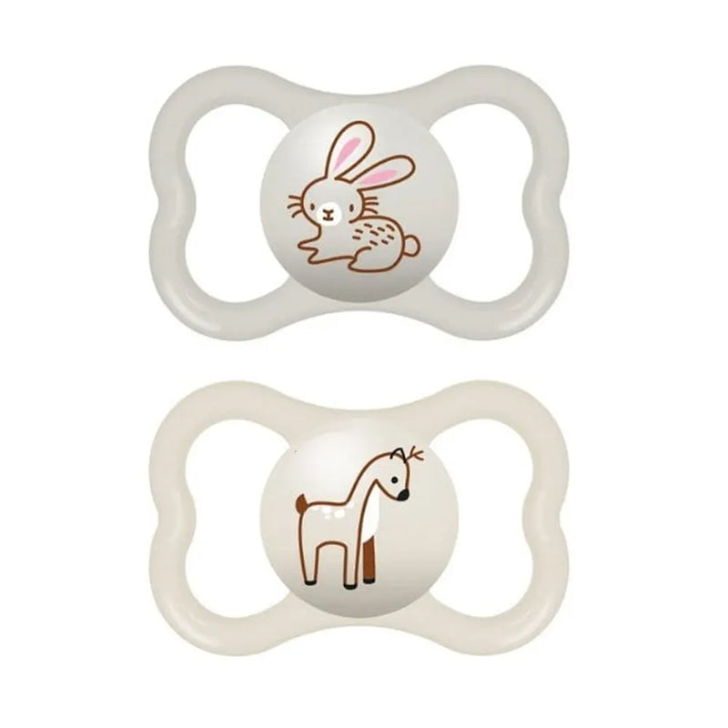 Set of 2 MAM Mini Air Pacifiers 6M+ - Grey & Beige