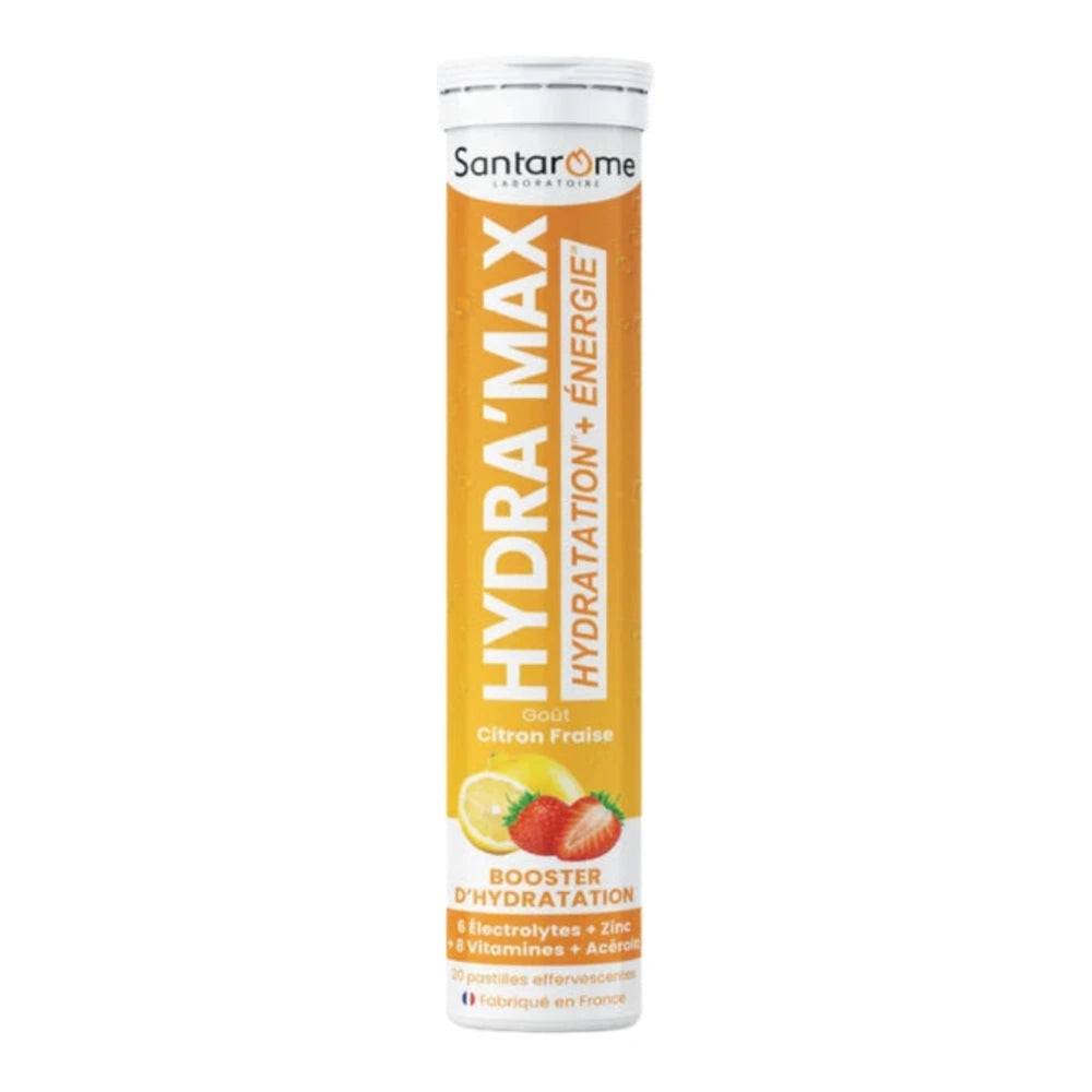 Santarome Hydramax Citron Fraise 20 pastilles effervescentes – tube