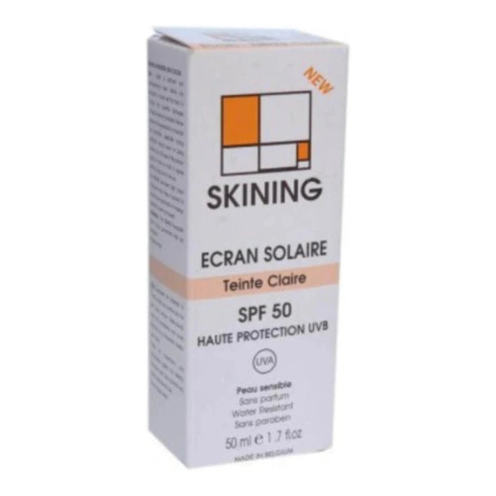 Tube d’écran solaire teinté Skining SPF50+ teinte claire, 50 ml