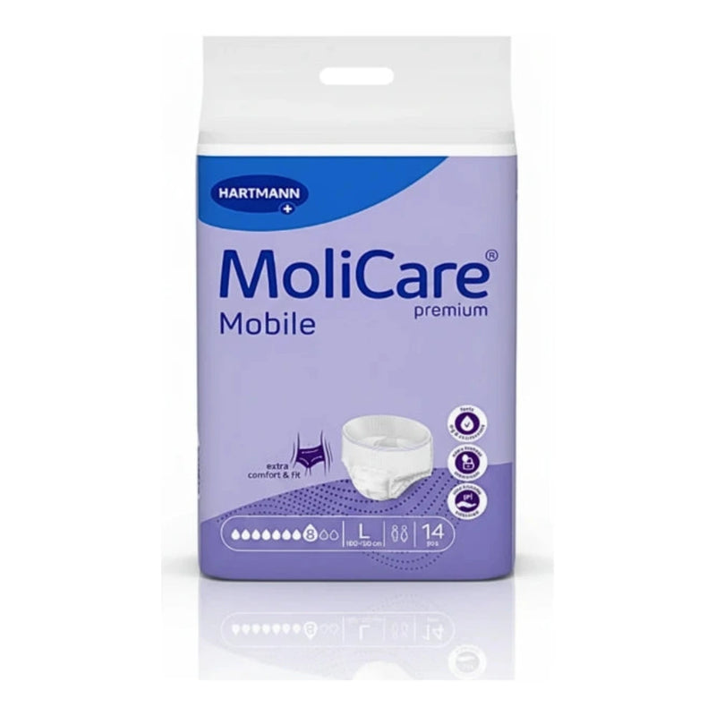Hartmann MoliCare Mobile Super ليلي – مقاس L، 14 قطعة