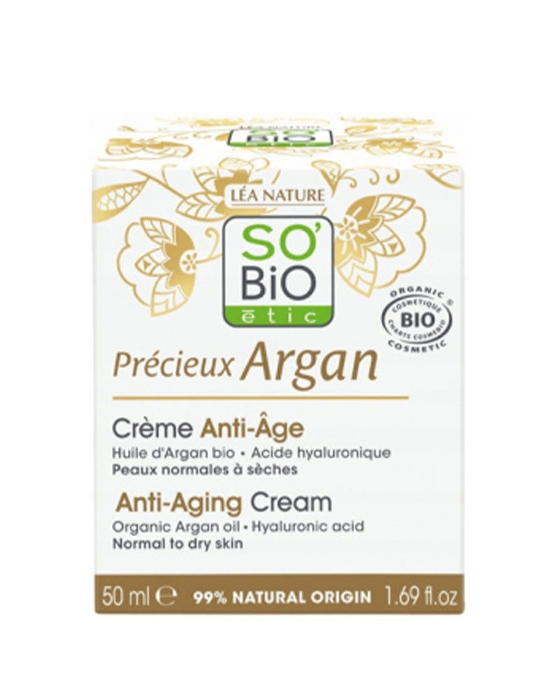 Crema facial antienvejecimiento So Bio Precious Argane - 50 ml
