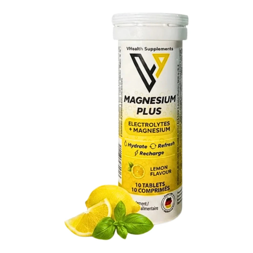 Vhealth Magnésium Plus Électrolytes Citron 10 comprimés