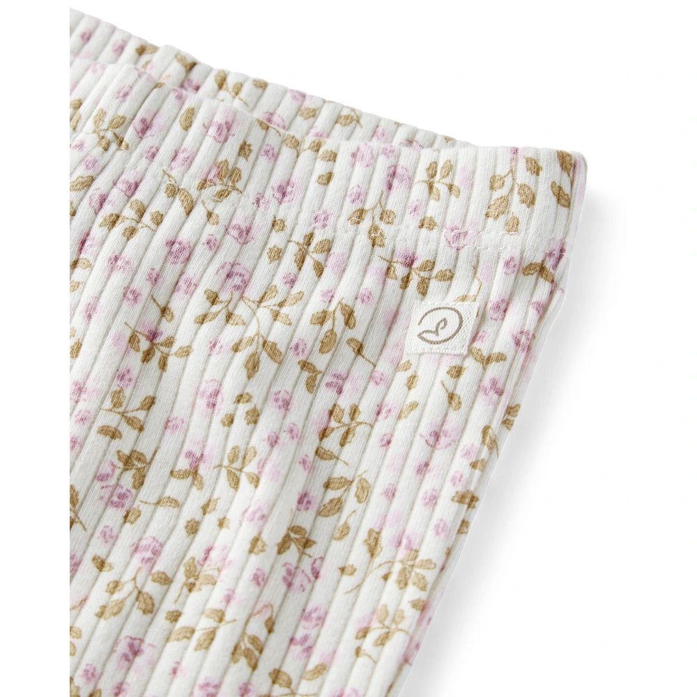 Lot de 2 Leggings Côtelés en Coton Bio Bébé Fille Little Planet - Fleurs Lilas