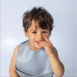 YUMMY Silicone Bib with Pocket 4M+ - Sky Blue