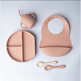 YUMMY Silicone Bib with Pocket 9M+ - Blush Pink