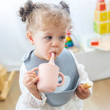 YUMMY Silicone Cat Bib with Pocket 9M+ - Sky Blue