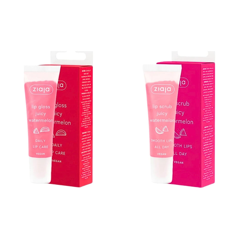 Ziaja Gloss A Levres A La Pasteque 12ml+Gommage Levres 12ml Pack