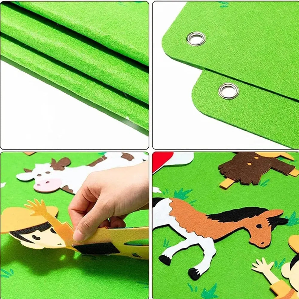 Tapiz Mural Educativo de Fieltro - Tema Zoo