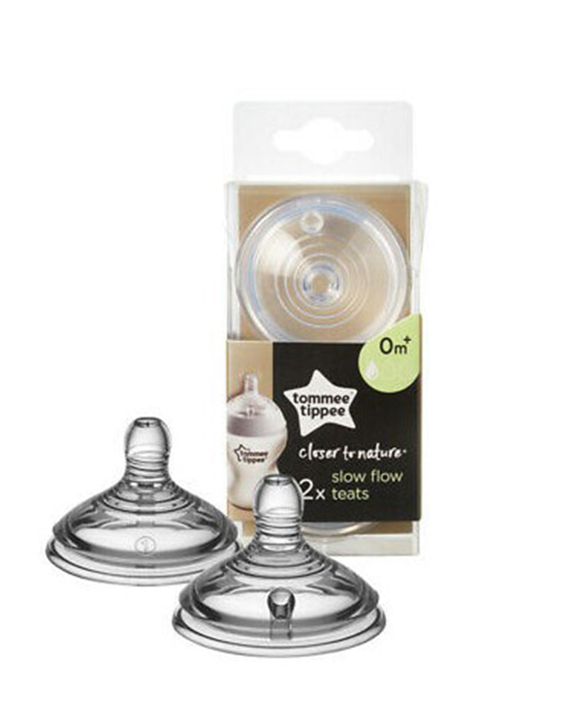 2 Tommee Tippee Closer to Nature Teats - Slow Flow 0m+