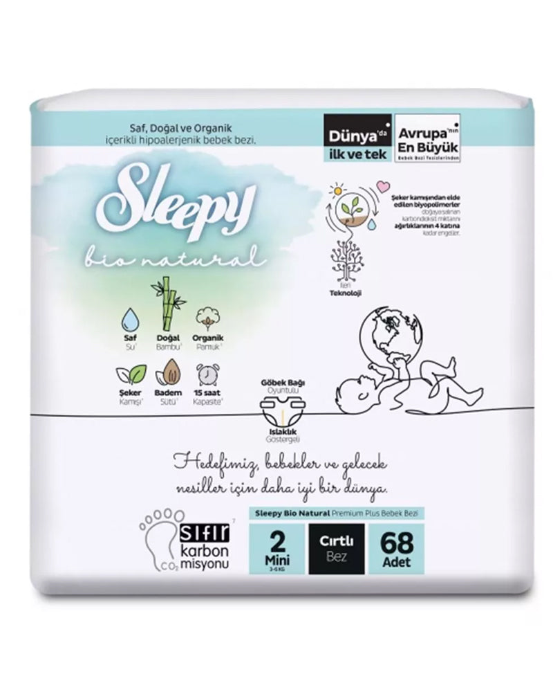 Sleepy Couches Bio Natural Double Jumbo Mini Taille 2 - 68 Unités