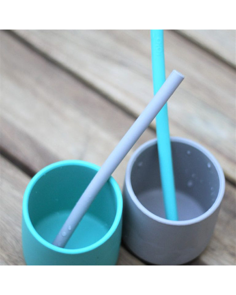 Pajita MINIKOIOI con Cepillo de Silicona - Azul
