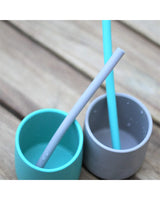 Pajita MINIKOIOI con Cepillo de Silicona - Azul